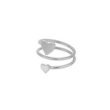 ANELLO CONTRARIE DOPPIO CUORE IN ARGENTO 925°/°°