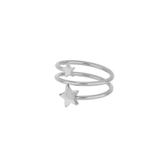 ANELLO CONTRARIE DOPPIA STELLA IN ARGENTO 925°/°°