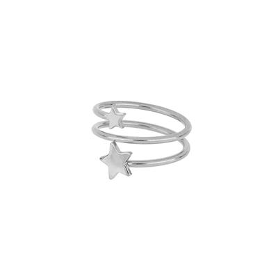 ANELLO CONTRARIE DOPPIA STELLA IN ARGENTO 925°/°°