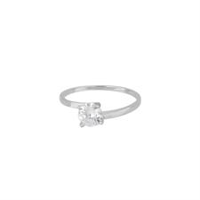 ANELLO SOLITARIO 6MM IN ARGENTO 925°/°°