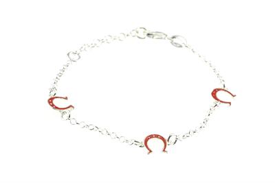BRACCIALE FERRO DI CAVALLO SMALTO IN ARGENTO 925°/°°