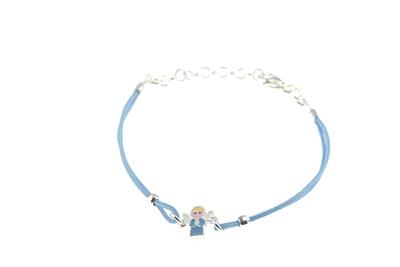 BRACCIALE ANGIOLETTO CON SAGOLA AZZURRA IN ARGENTO 925°/°°