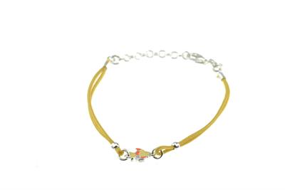 BRACCIALE PESCIOLINO CON SAGOLA GIALLA IN ARGENTO 925°/°°