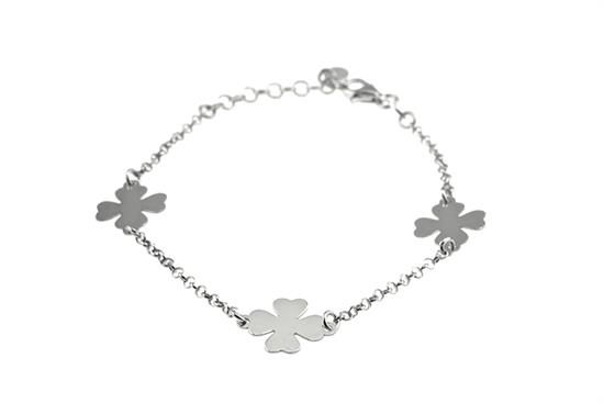BRACCIALE QUADRIFOGLI IN ARGENTO 925°/°°
