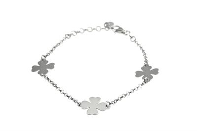 BRACCIALE QUADRIFOGLI IN ARGENTO 925°/°°