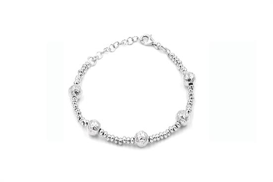 BRACCIALE PALLINO E RONDELLE IN ARGENTO 925°/°°