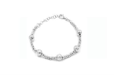 BRACCIALE PALLINO E RONDELLE IN ARGENTO 925°/°°