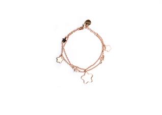 BRACCIALE STELLA ROSE' SMALTO IN ARGENTO 925°/°°