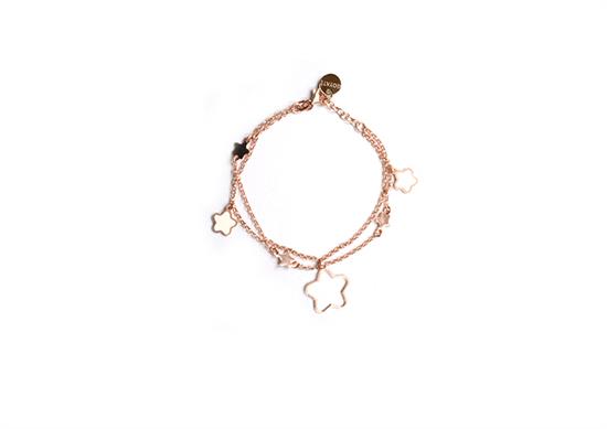 BRACCIALE STELLA ROSE' SMALTO IN ARGENTO 925°/°°