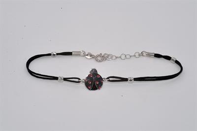 BRACCIALE COCCINELLA SMALTATA IN ARGENTO 925°/°° E SAGOLA