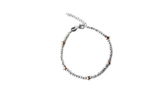 BRACCIALE GRANELLI E STELLINE IN ARGENTO 925°/°°