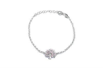 BRACCIALE FUSTO ALBERO CON CUORI RODIO IN ARGENTO 925°/°° SMALTO