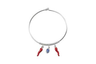 BRACCIALE MANETTA CORNI E MADONNINE IN ARGENTO 925°/°°
