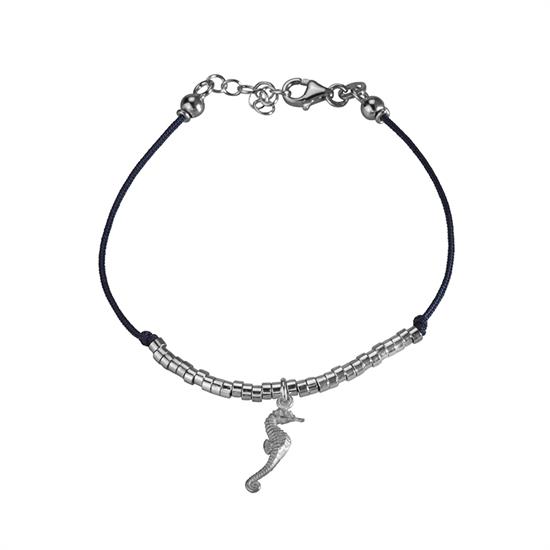 BRACCIALE IPPOCAMPO RODIO IN ARGENTO 925°/°° CORDINO