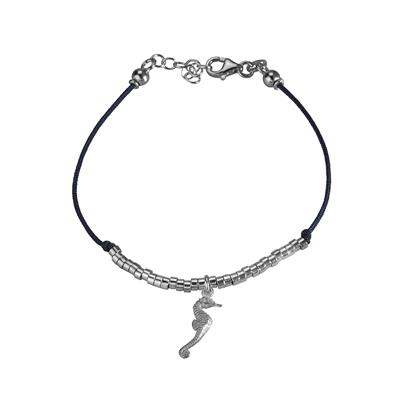 BRACCIALE IPPOCAMPO RODIO IN ARGENTO 925°/°° CORDINO