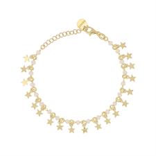 BRACCIALE PIETRA DURA WHITE STELLE PENDENTI IN ARGENTO 925°/°°