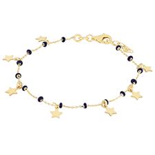 BRACCIALE DORATA STELLE MICRO PENDENTI ARGENTO 925°/°° RONDELLE