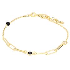 BRACCIALE ROLLO MAGLIA OVALE ZIRCONI BLACK E WHITE ARGENTO 925°/°°