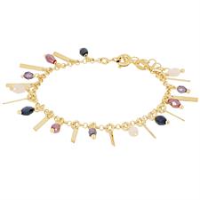 BRACCIALE PIETRE DURE BACCHETTINE PENDENTI IN ARGENTO 925°/°°