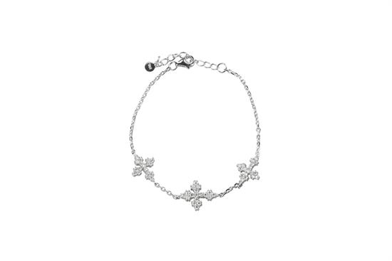BRACCIALE TRE CROCI RODIO IN ARGENTO 925°/°° ZIRCONI