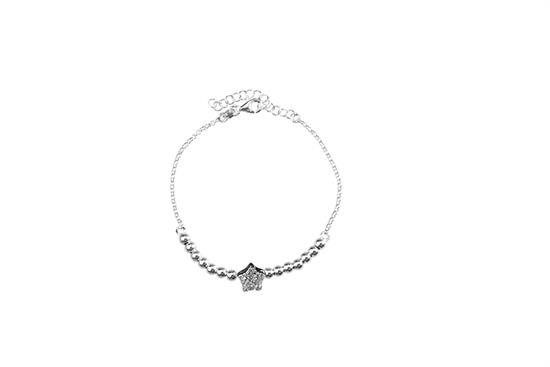BRACCIALE PALLINI CENTRALE STELLA ZIRCONATA IN ARGENTO 925°/°°