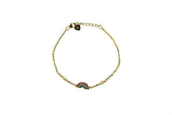 BRACCIALE ARCOBALENO DORATA IN ARGENTO 925°/°° ZIRCONI