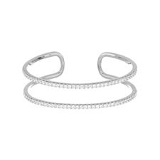 BRACCIALE MANETTA DOPPIO FILO RODIO IN ARGENTO 925°/°° ZIRCONI