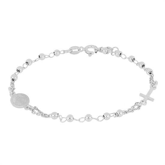 BRACCIALE ROSARIO DOPPIA CATENA IN ARGENTO 925°/°° MM3 LISCIO