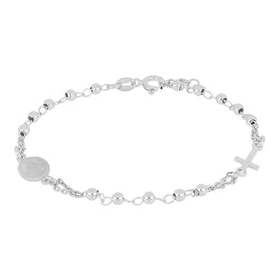 BRACCIALE ROSARIO DOPPIA CATENA IN ARGENTO 925°/°° MM3 LISCIO