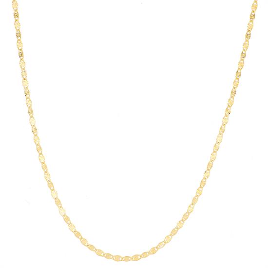 CATENA MAGLIA OVALE DIAMANTATA DORATA IN ARGENTO 925°/°°