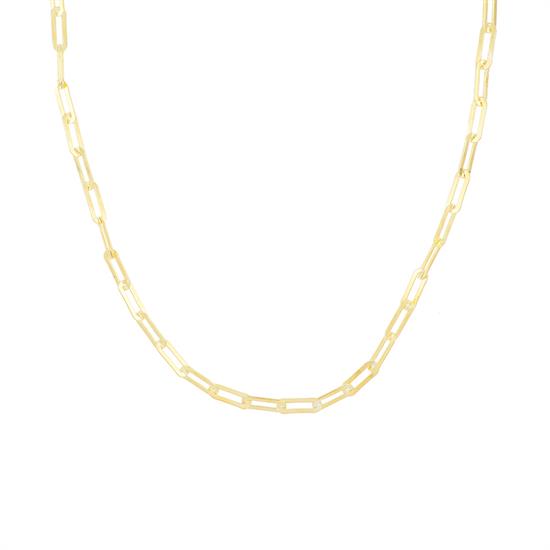 CATENA MAGLIA OVALE BATTUTA DORATO IN ARGENTO 925°/°°