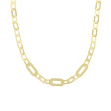 COLLANA MAGLIE OVALI SATINATE IN ARGENTO 925°/°°