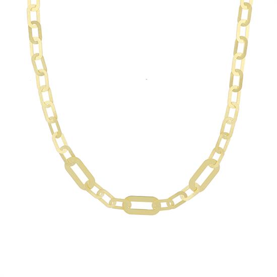 COLLANA MAGLIE OVALI SATINATE IN ARGENTO 925°/°°