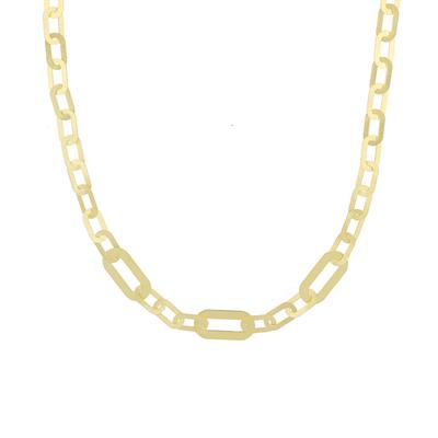 COLLANA MAGLIE OVALI SATINATE IN ARGENTO 925°/°°