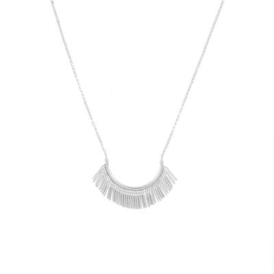 COLLANA BACCHETTINA CURVA FRANGETTE IN ARGENTO 925°/°°