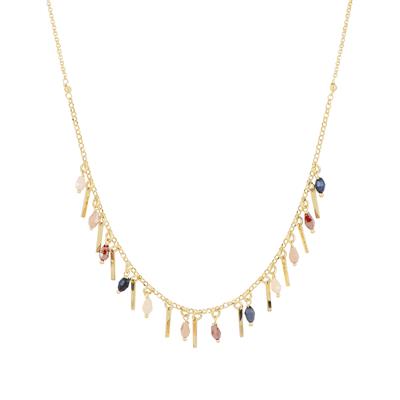COLLANA PIETRE DURE BACCHETTINE PENDENTI IN ARGENTO 925°/°°