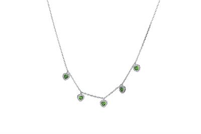 COLLANA RODIO IN ARGENTO 925°/°° CUORICINI ZIRCONI