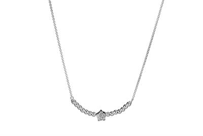 COLLANA PALLINI CENTRALE STELLA ZIRCONATA IN ARGENTO 925°/°°