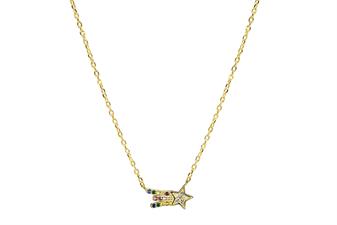 COLLANA STELLA COMETA DORATO IN ARGENTO 925°/°° ZIRCONI