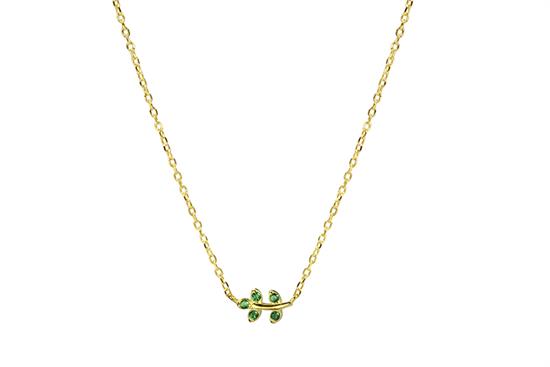 COLLANA RAMETTO DORATO IN ARGENTO 925°/°° ZIRCONI