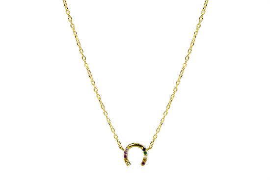 COLLANA FERRO DI CAVALLO DORATO IN ARGENTO 925°/°° ZIRCONI