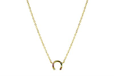 COLLANA FERRO DI CAVALLO DORATO IN ARGENTO 925°/°° ZIRCONI