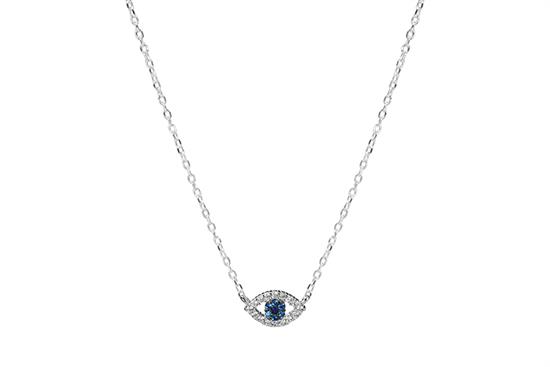 COLLANA OCCHIO TURCO RODIO IN ARGENTO 925°/°° ZIRCONI