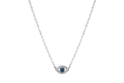 COLLANA OCCHIO TURCO RODIO IN ARGENTO 925°/°° ZIRCONI