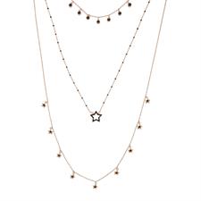 COLLANA TRE FILI STELLE E MULTI STELLE PINK ARGENTO 925°/°° ZK