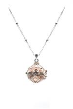 COLLANA CHIAMA ANGELI TRAFORATI PETALI BICOLOR RODIO BRASS