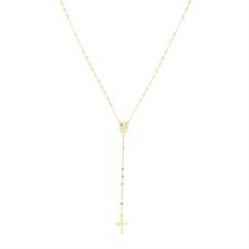 ROSARIO PENDENTE DIAMANTATO DORATO 2,5MM IN ARGENTO 925°/°°