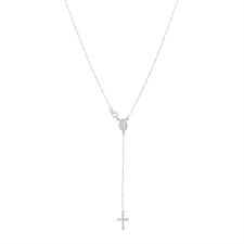 ROSARIO PENDENTE RODIO DIAMANTATO 1,5MM IN ARGENTO 925°/°°