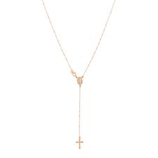 ROSARIO PENDENTE ROSE' DIAMANTATO 1,5MM IN ARGENTO 925°/°°