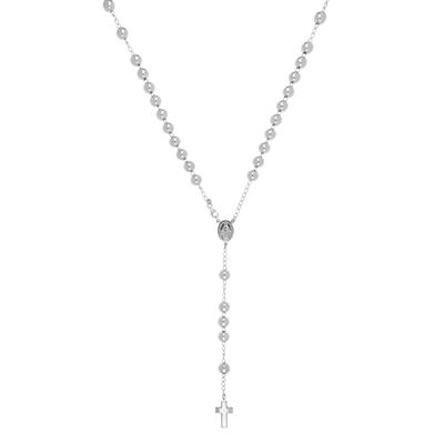 ROSARIO PENDENTE RODIO 8MM IN ARGENTO 925°/°°